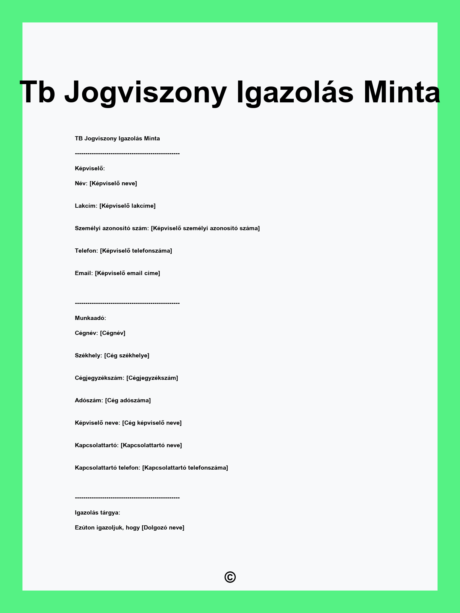 Tb Jogviszony Igazolás Minta